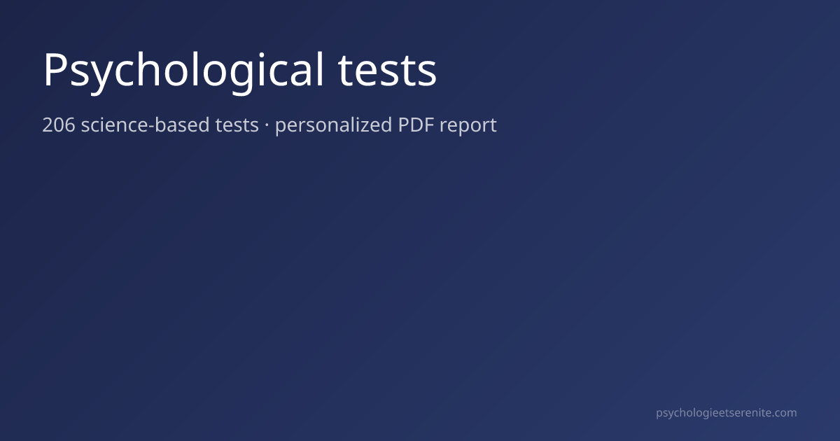 Catalogue of 106 Psychological Tests | Psychologie et Sérénité